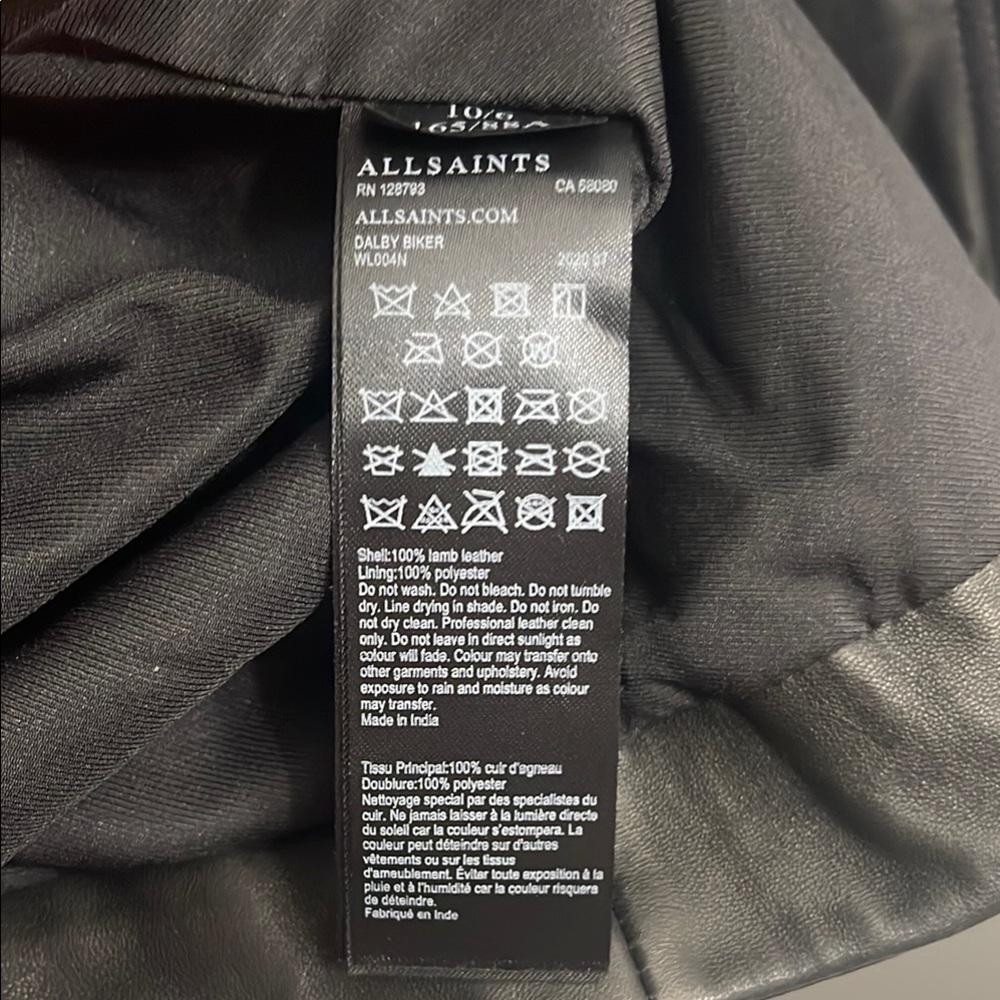 NWT, ALLSAINTS Black Leather Jacket - Picture 7 of 9